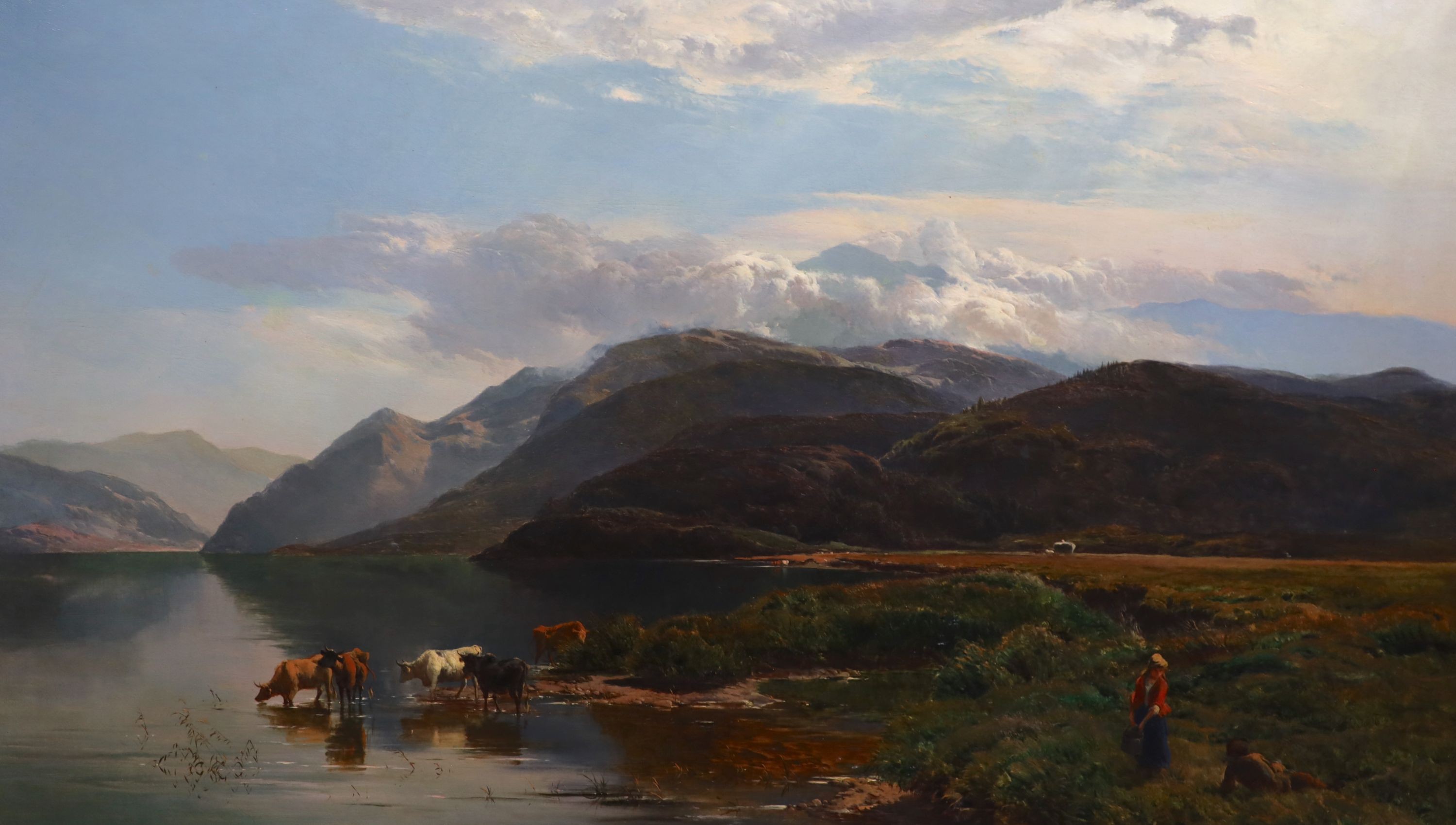 Sidney Richard Percy (1821-1886), ‘A Scottish Loch’, oil on canvas, 47 x 80cm.